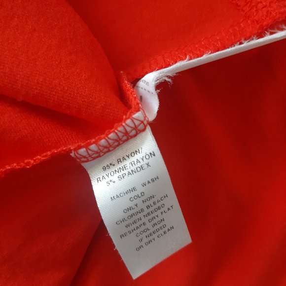 Loft Coral Red Dress with Ruffles and Tie Bow - Picture 12 of 12